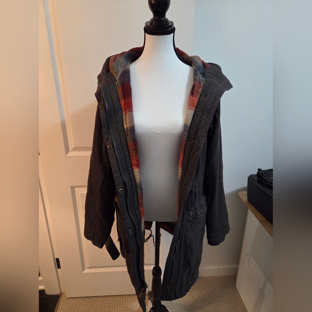 Columbia Camo Hooded Jacket with Plaid Lining